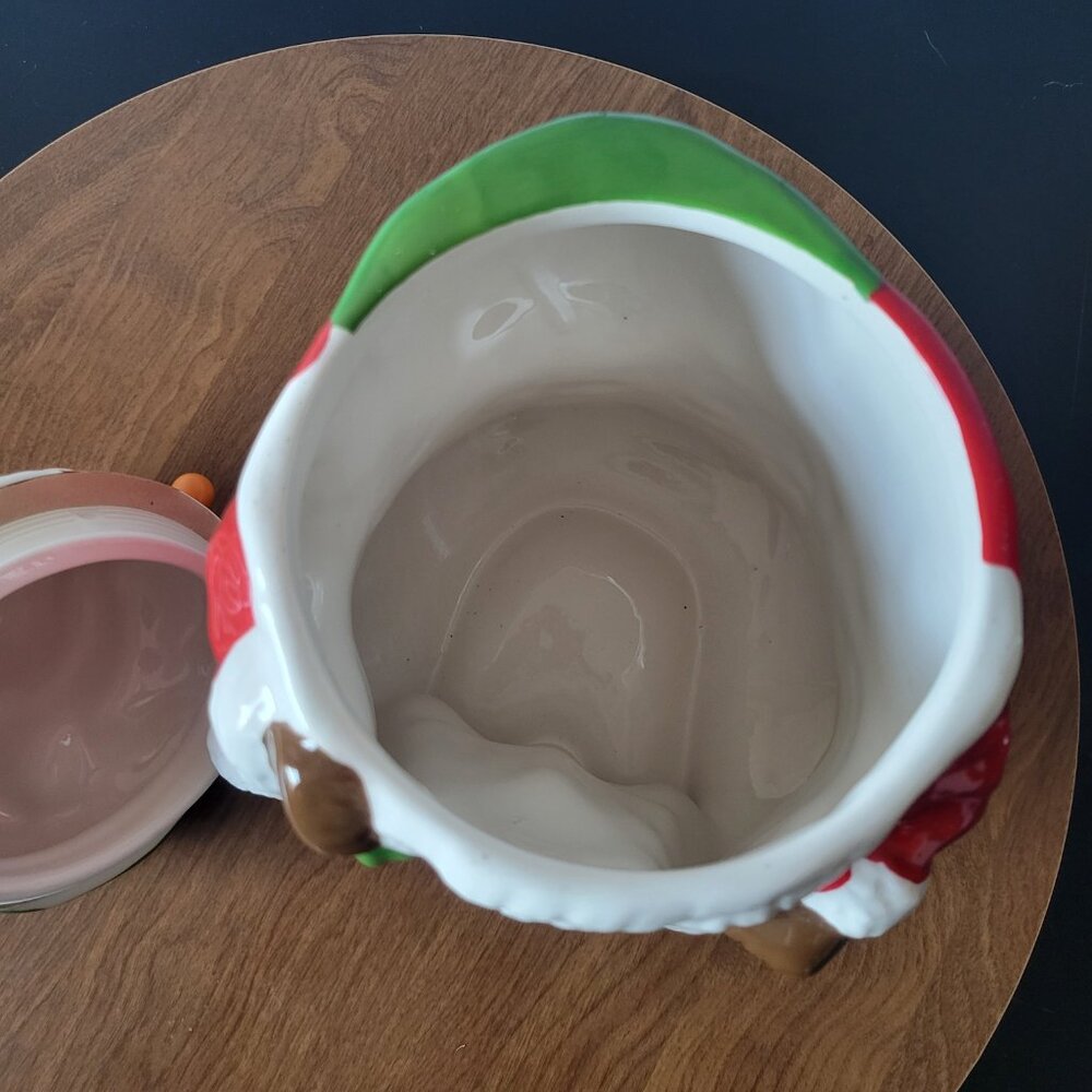 African American Black Santa Ceramic Cookie Candy Jar Santa’s Christmas Workshop - Picture 5 of 9